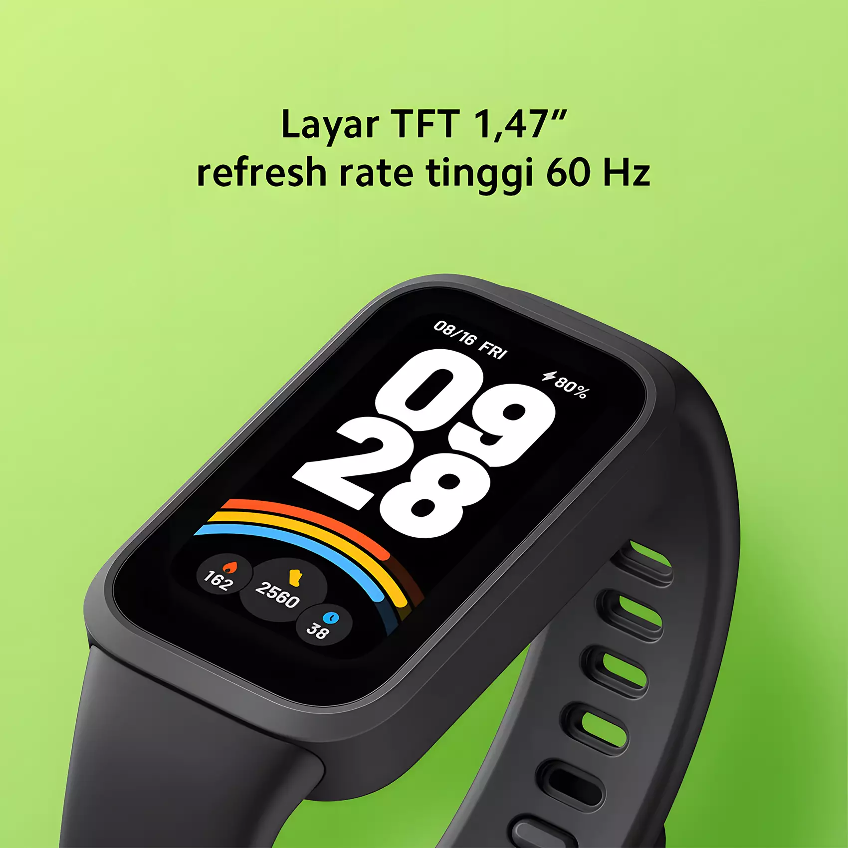 Xiaomi Smart Band 9 Active | Bodi 9,99 mm | Tahan Air Hingga 50 Meter | 50+ Mode Olahraga | Baterai Hingga 18 Hari - Green