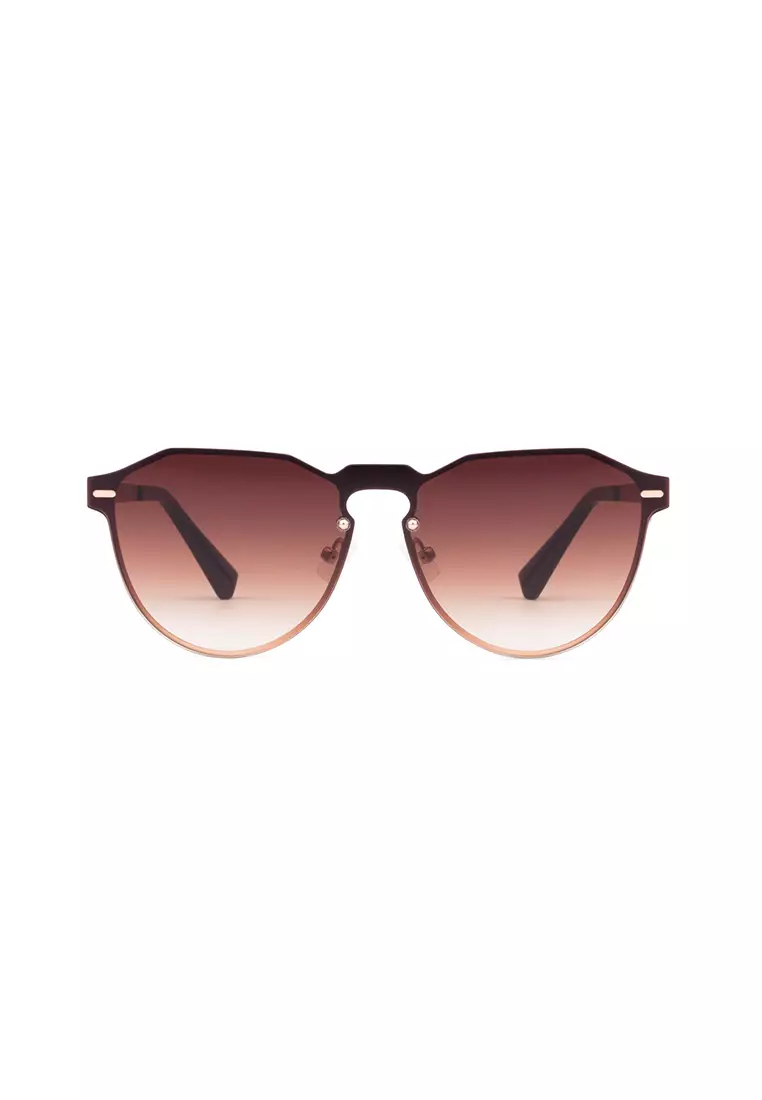 HAWKERS Gold Brown Gradient WARWICK VENM METAL Sunglasses for Men and Women. UV400 Protection. Official Product Designed in Spain