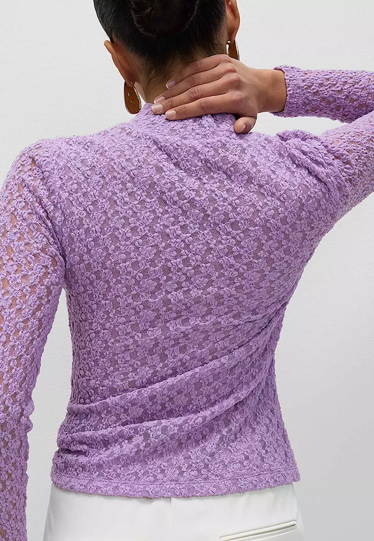 Cotton Blend Lace Top