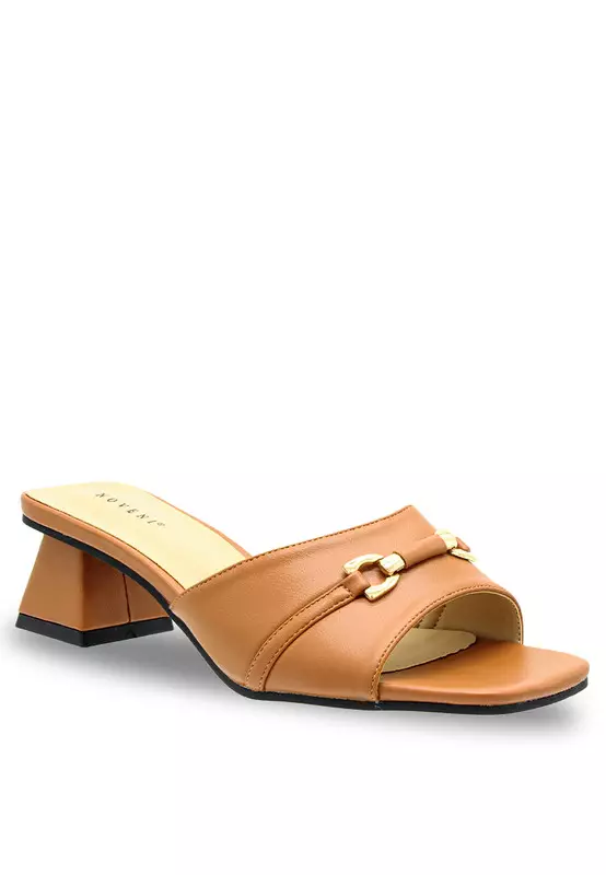 Slip On Faux Leather Fashion Heels