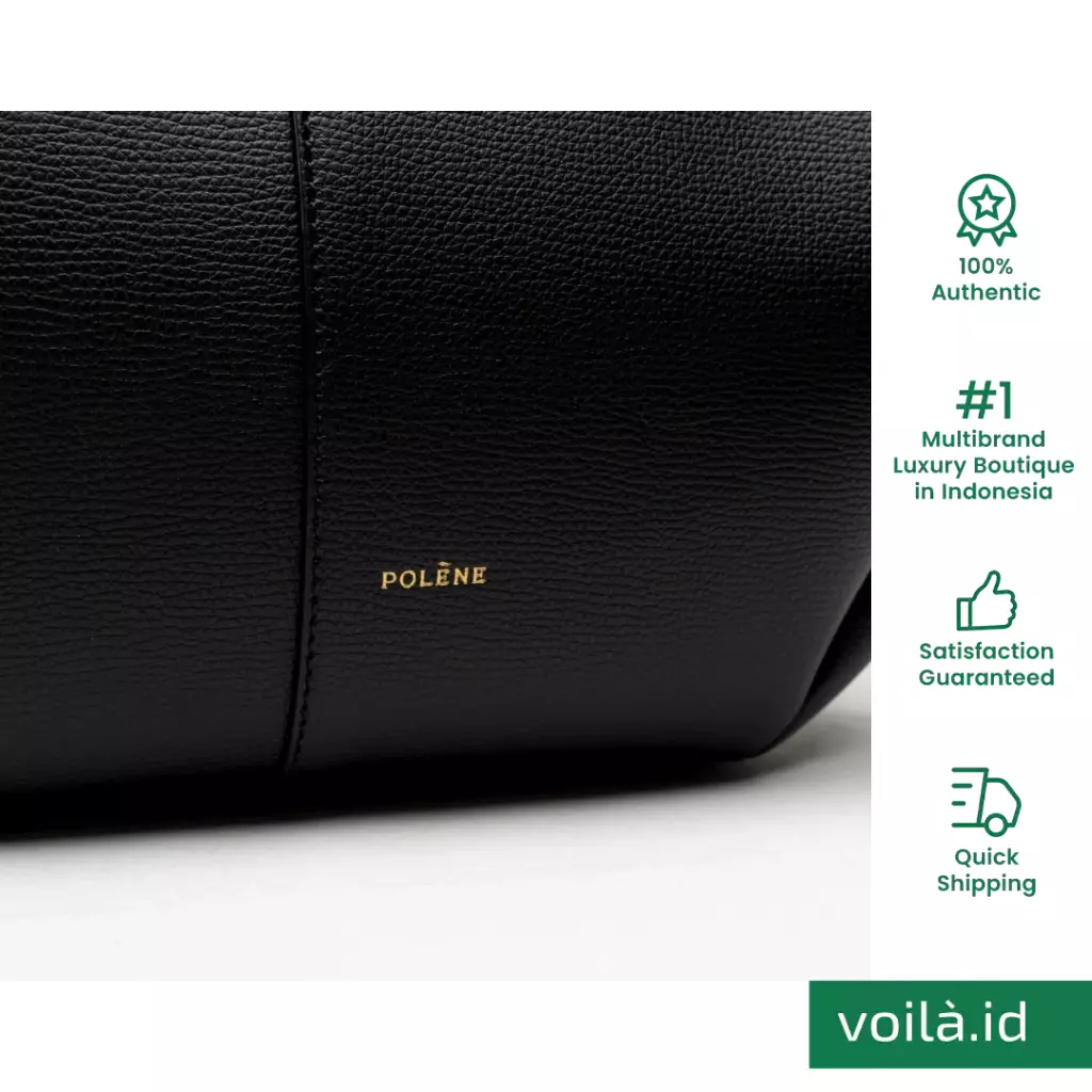 Cyme Shopping Bag Grained Leather Black