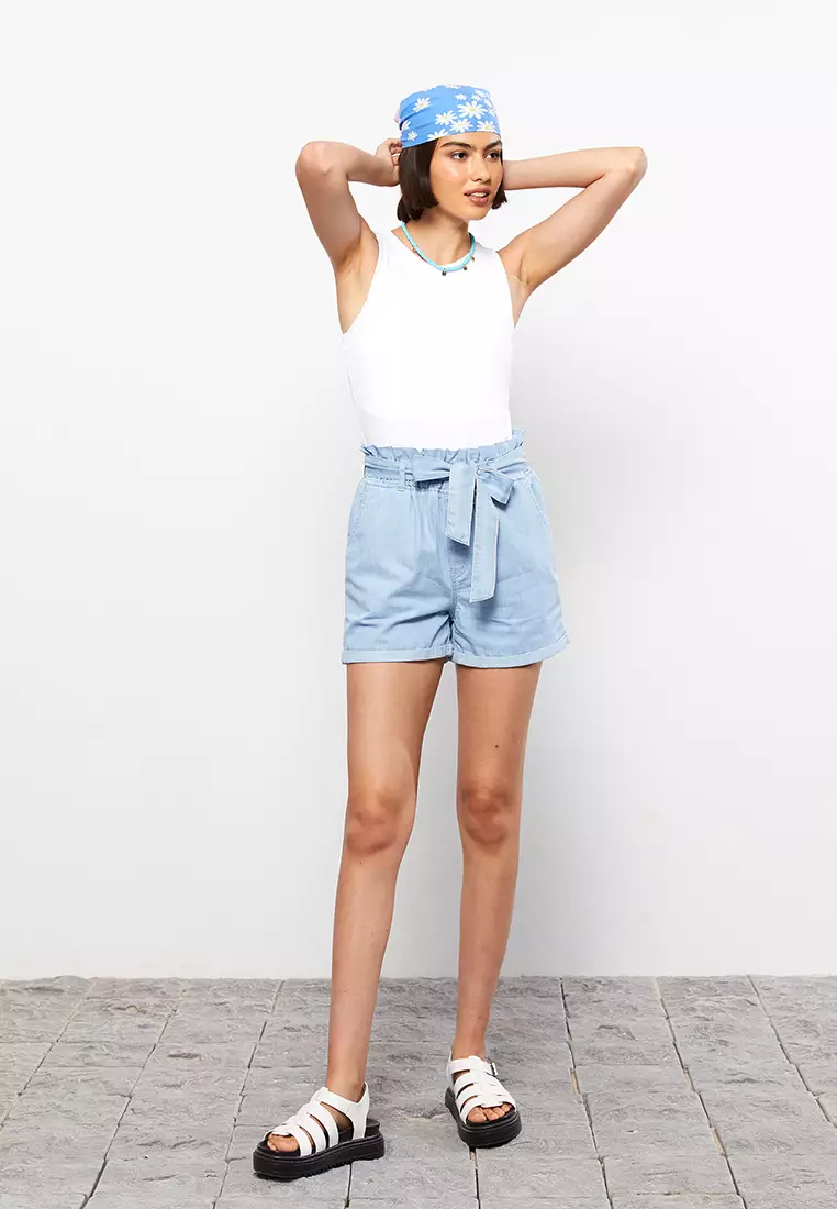 Denim shorts on sale paper bag