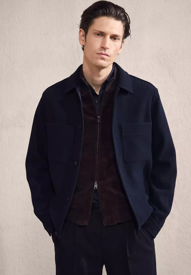 Wool-Blend Jacket with Pockets