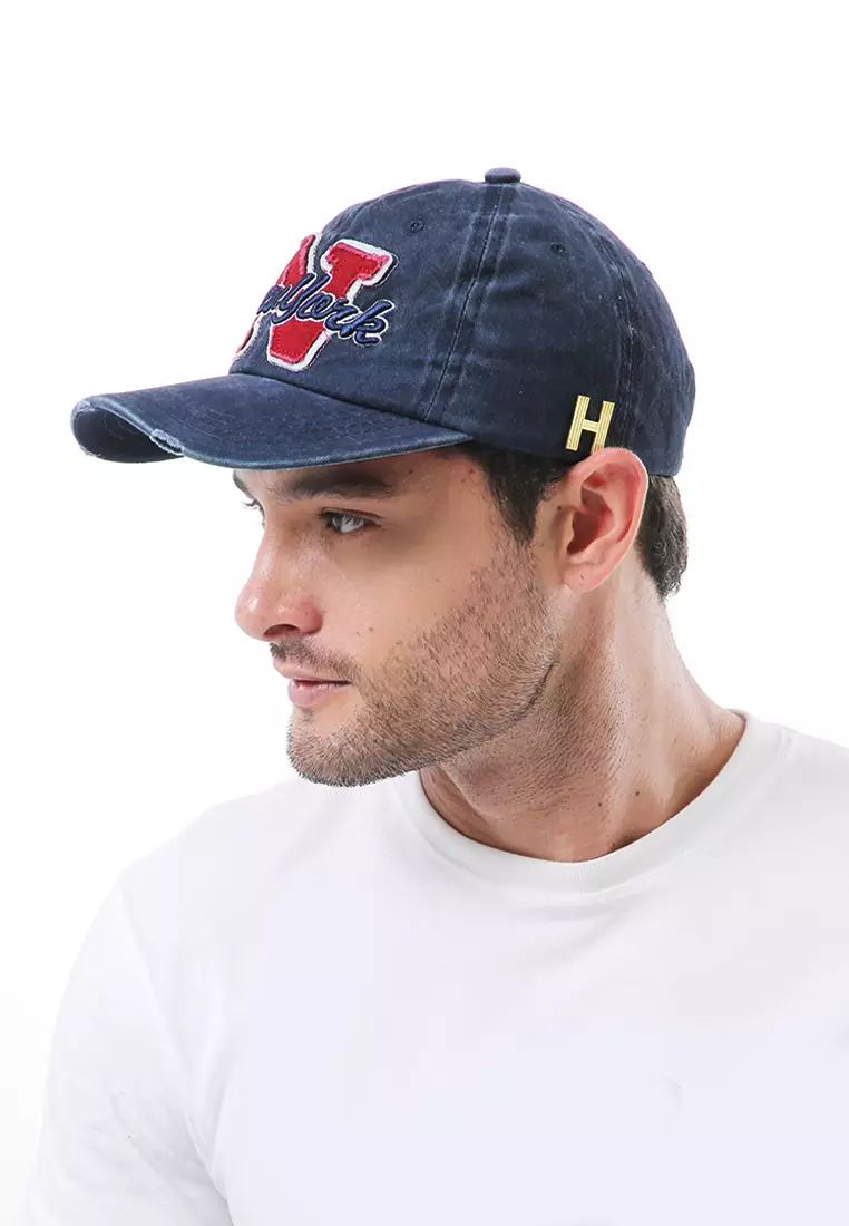 Jahari Aksesoris Fashion Pria Wanita Topi Baseball Logo Bordir Material Jeans ORIGINAL - Navy