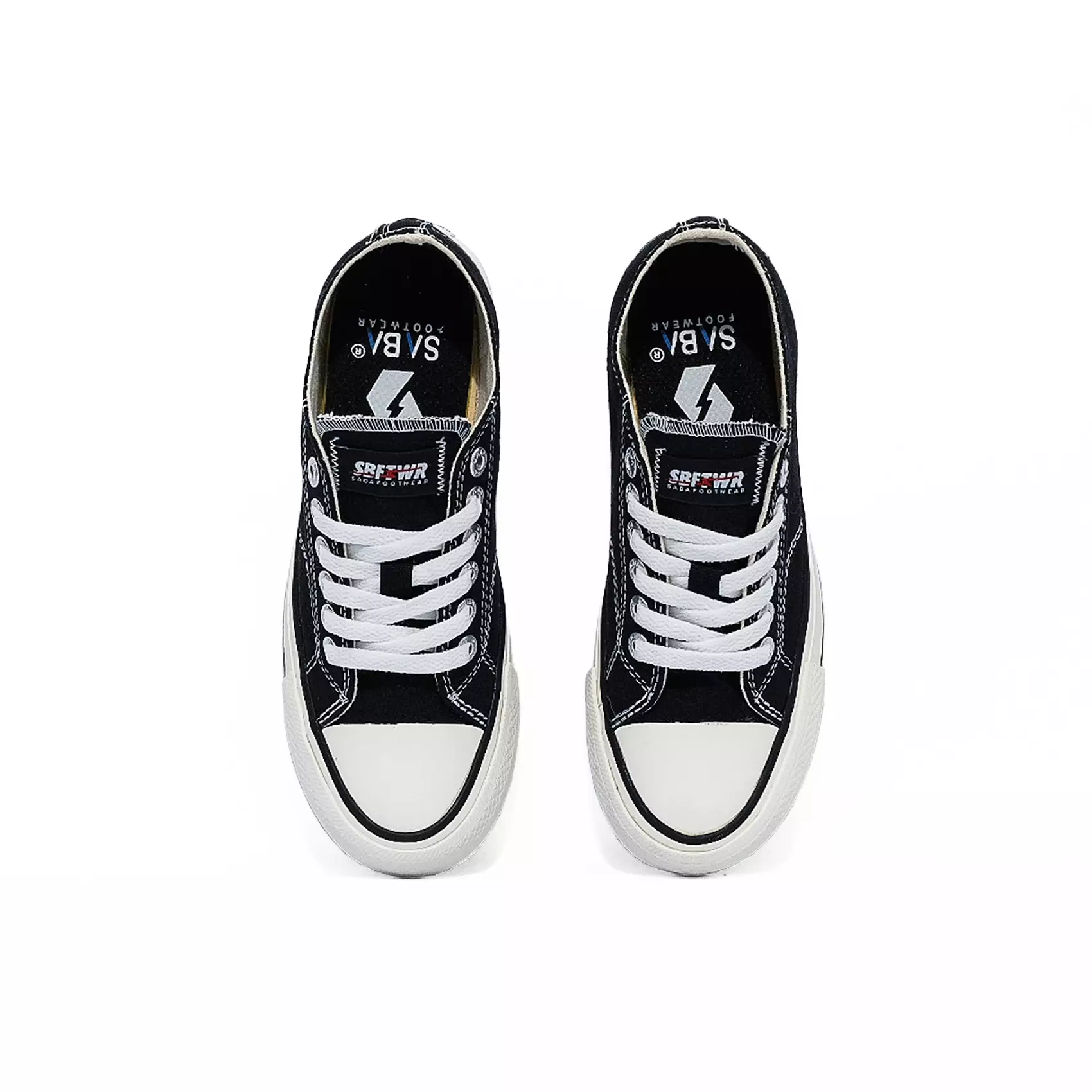 SABA Vintage Low Black White LX - Sepatu Sneakers Casual Pria Wanita