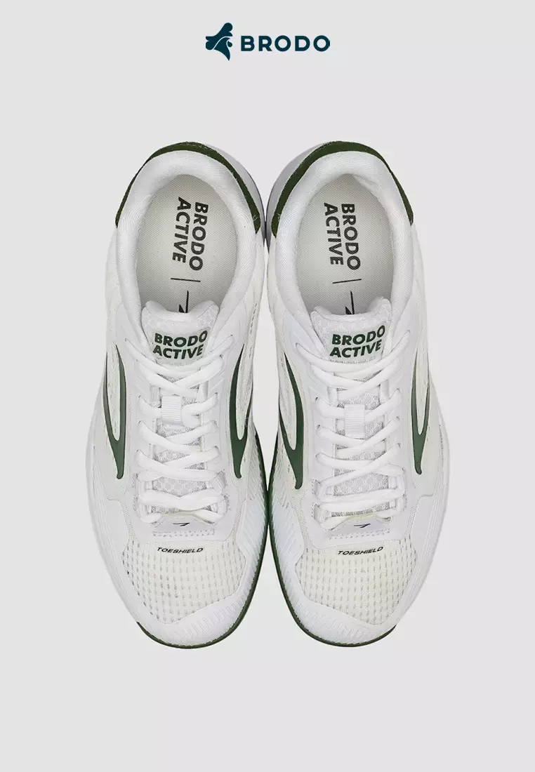 BRODO - Active Stance Tennis White Olive