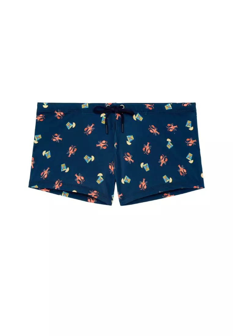 Buy HOM Beach Club Swim Shorts Navy Print 2025 Online | ZALORA Philippines