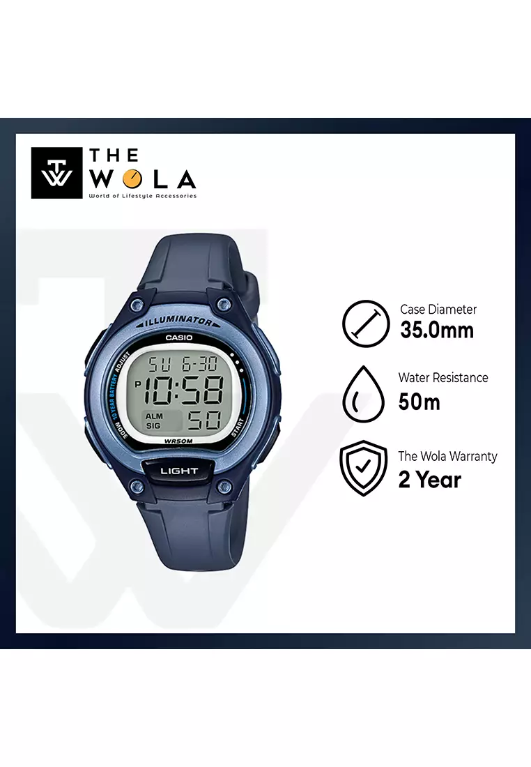 Kid's Digital Watch LW-203-2AV Blue Resin Band Watch for kids