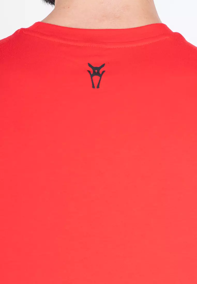 Men Active Round Neck Tee (Red)