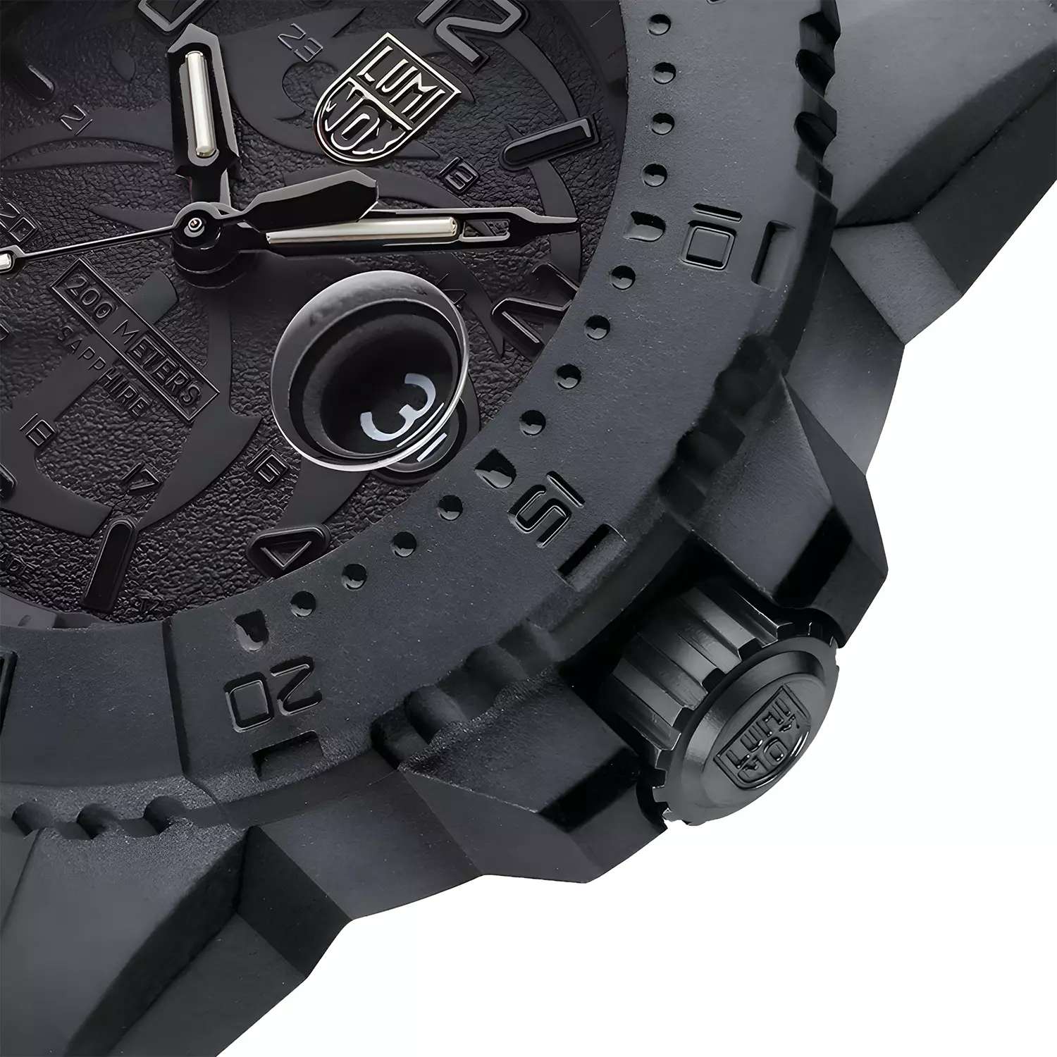 Luminox 3601.BO.NSF, Navy Seal Foundation, Military Dive Watch - Jam Tangan Pria Carbon Case - Black Rubber Strap