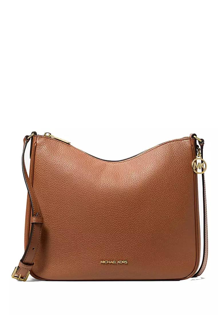Nayla Medium Pebbled Leather Messenger Bag