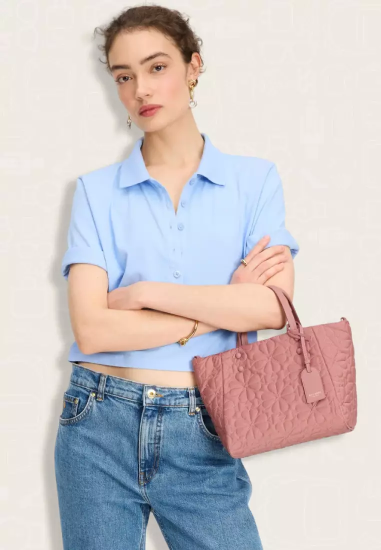 Kate Spade Tilly Quilted Small Tote Bag Cosmetic Pink Peach