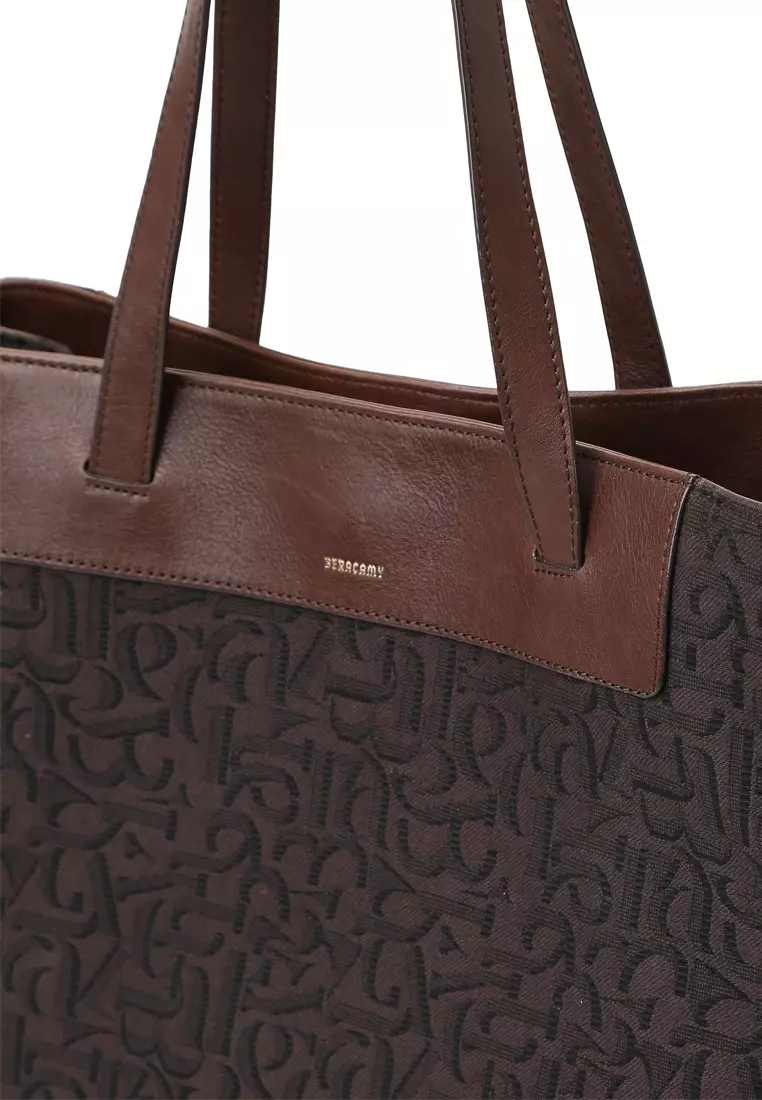 Soft-Structured Trapezoidal Canvas Tote Bag - Cacao