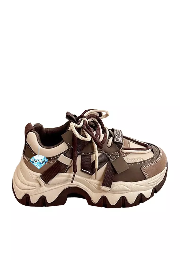 Discount on Twenty Eight Shoes  shoes - SKU: VANSA Color Block Synthetic Leather Platform Sneakers VPW-T-B-22