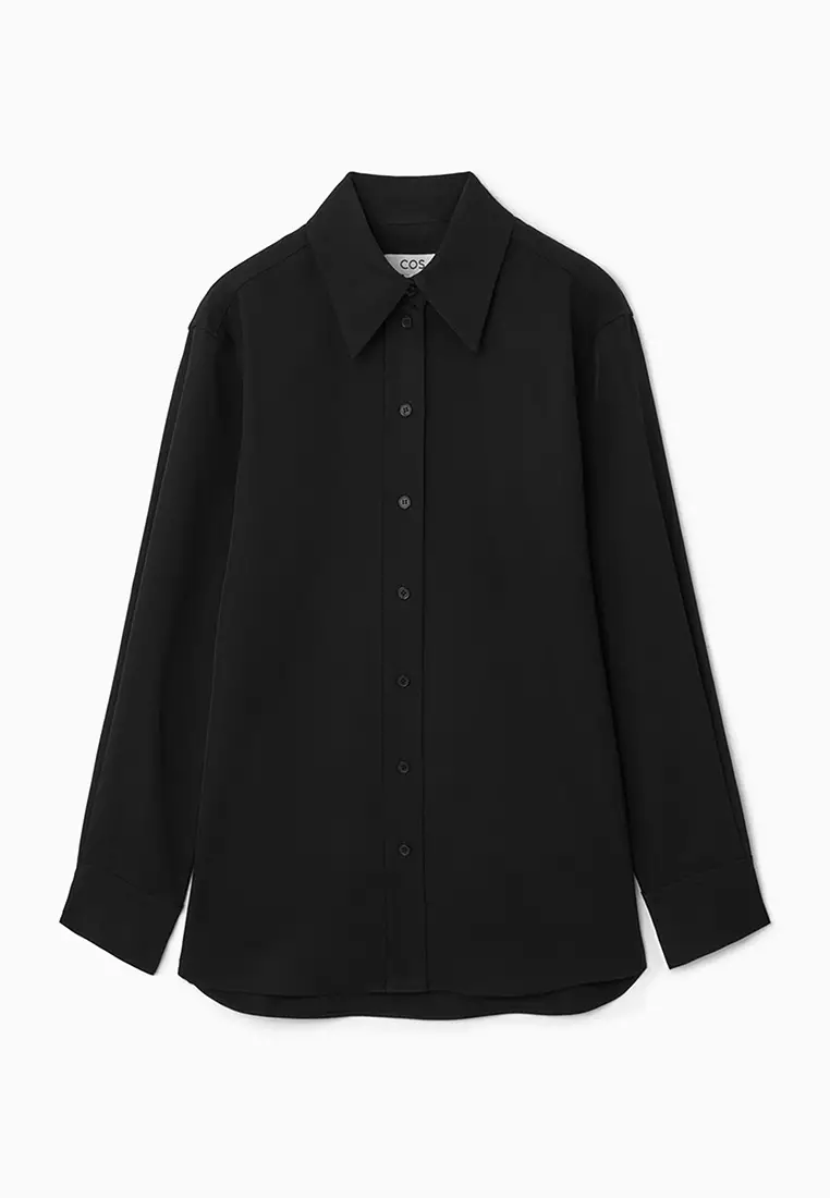 Regular-Fit Peak-Collar Draped Shirt