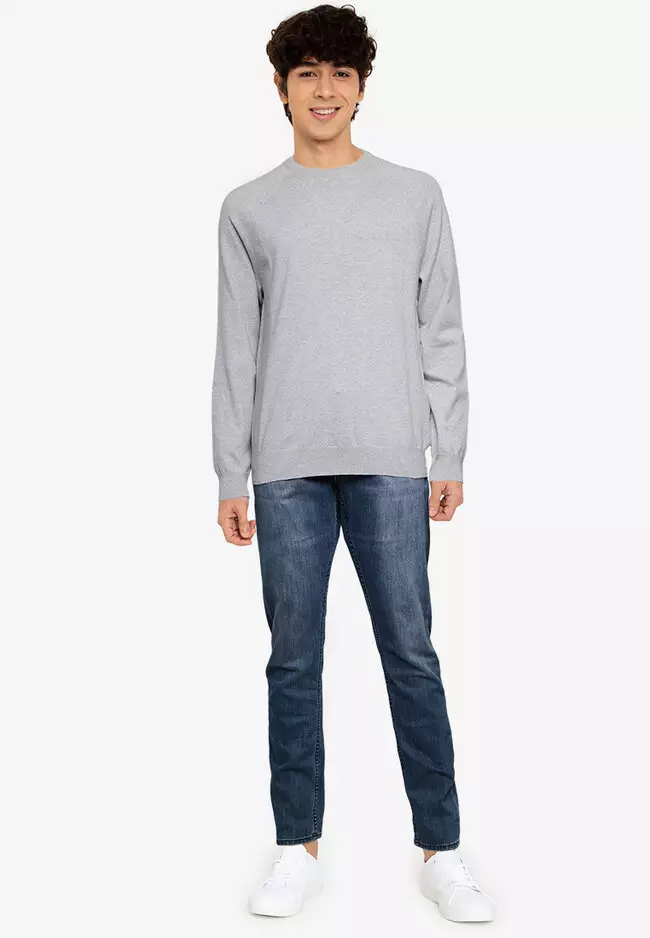 Stretch Cotton Crew Sweatshirt