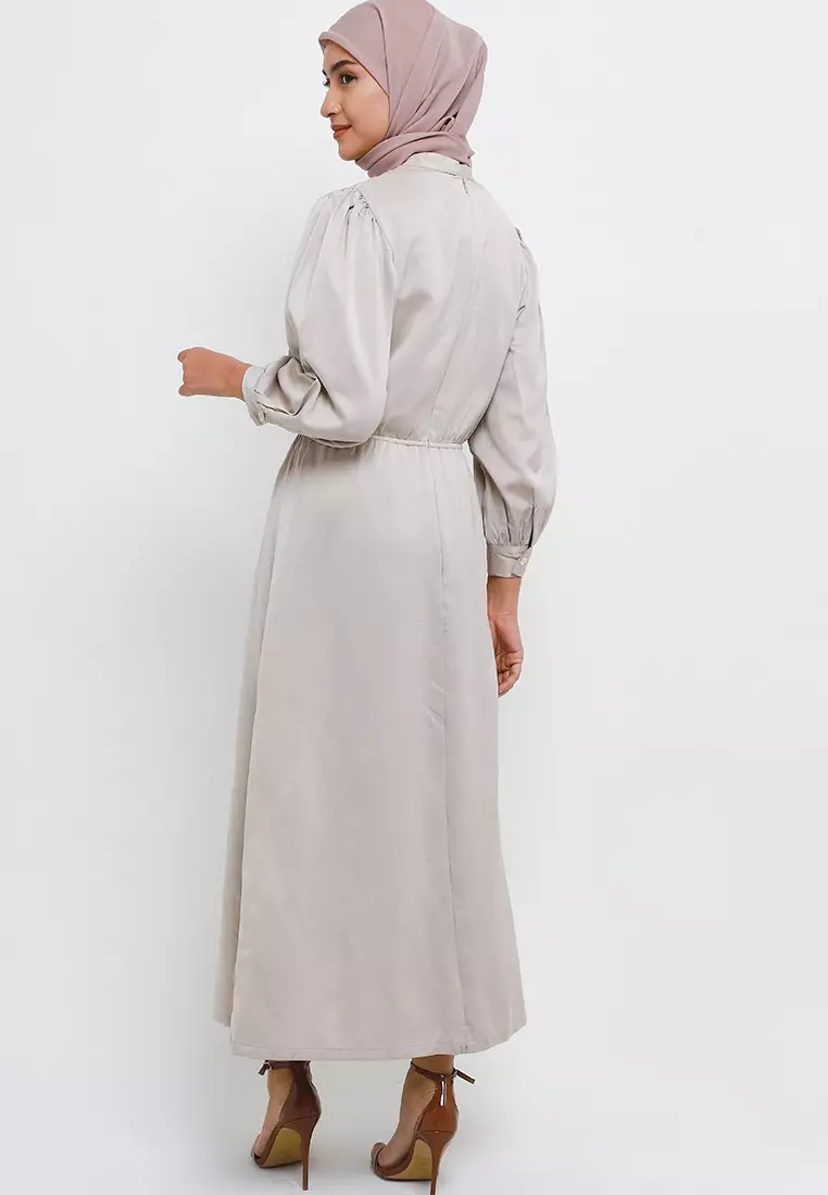 MFMW Majesty Dress Gamis Satin Beige
