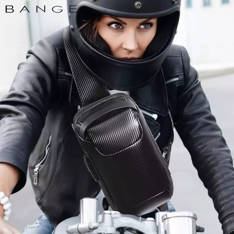 Bange BG22085plus Tas Selempang Sling Bag Pria Lock - CARBON FIBER