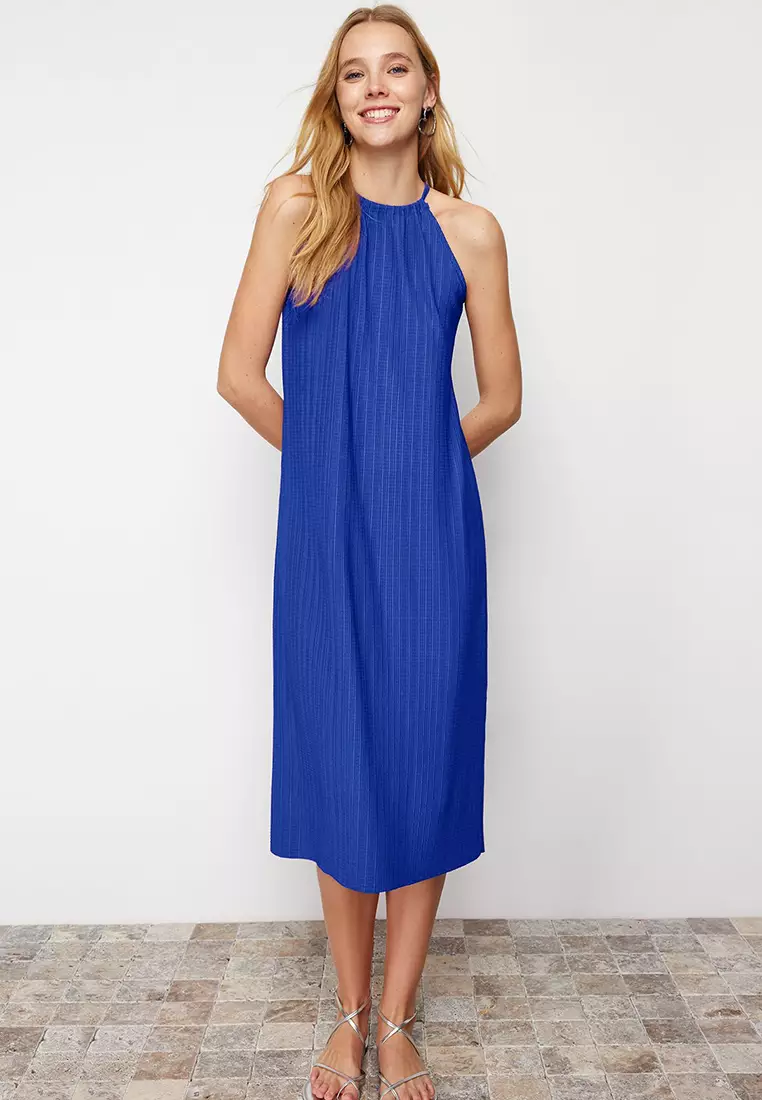 Midi Pleated Knitted Dress