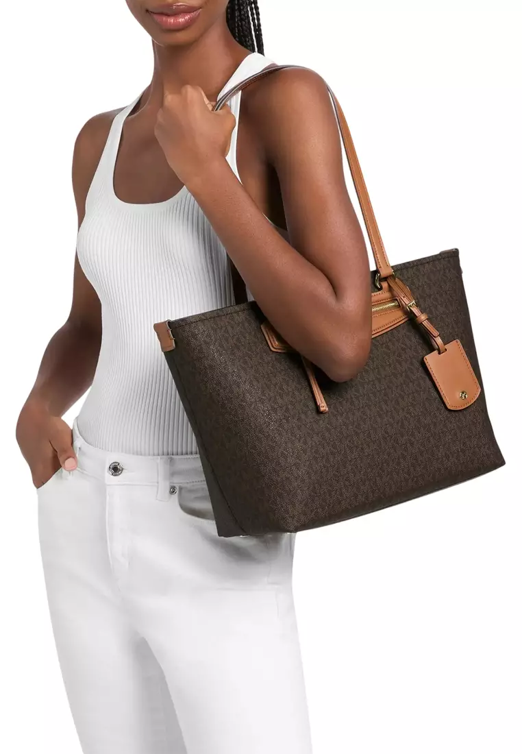 Jual MICHAEL KORS Jet Set Women's Shoulder Bag in Brown Color Blocked ...