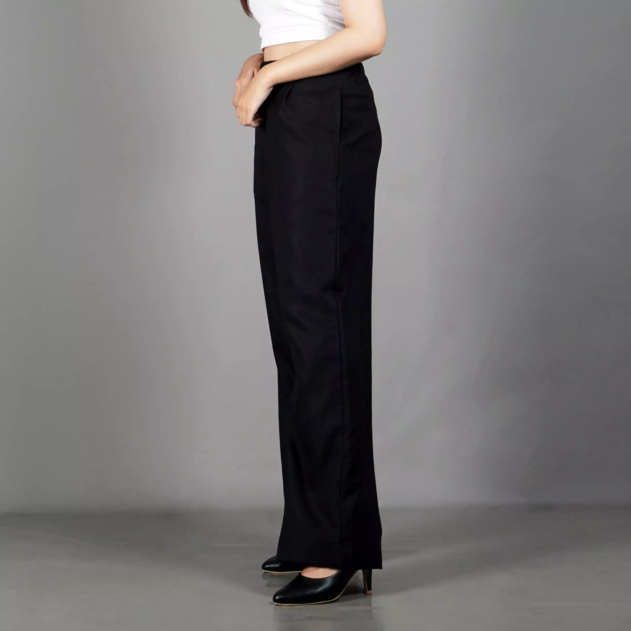 NOVI Celana Wanita Panjang Celana Kulot Cullote Pants - HITAM
