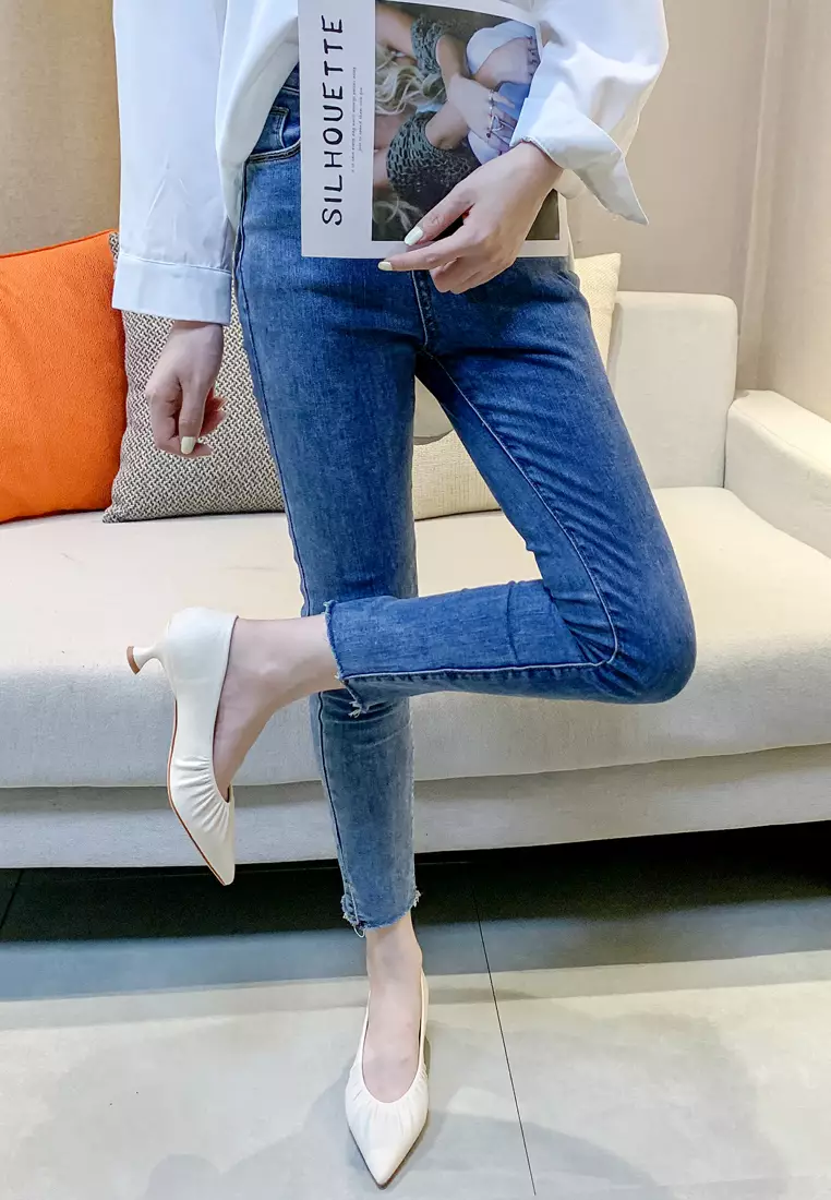 Soft Synthetic Leather Pointy Pumps 2048-9