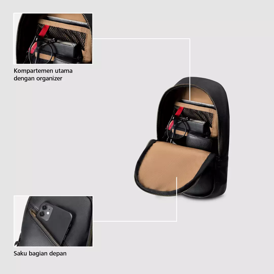 Weston 2.0 Sling Bag Tas Selempang Travel Kerja Kuliah Classic 3 L - Hitam Embossed