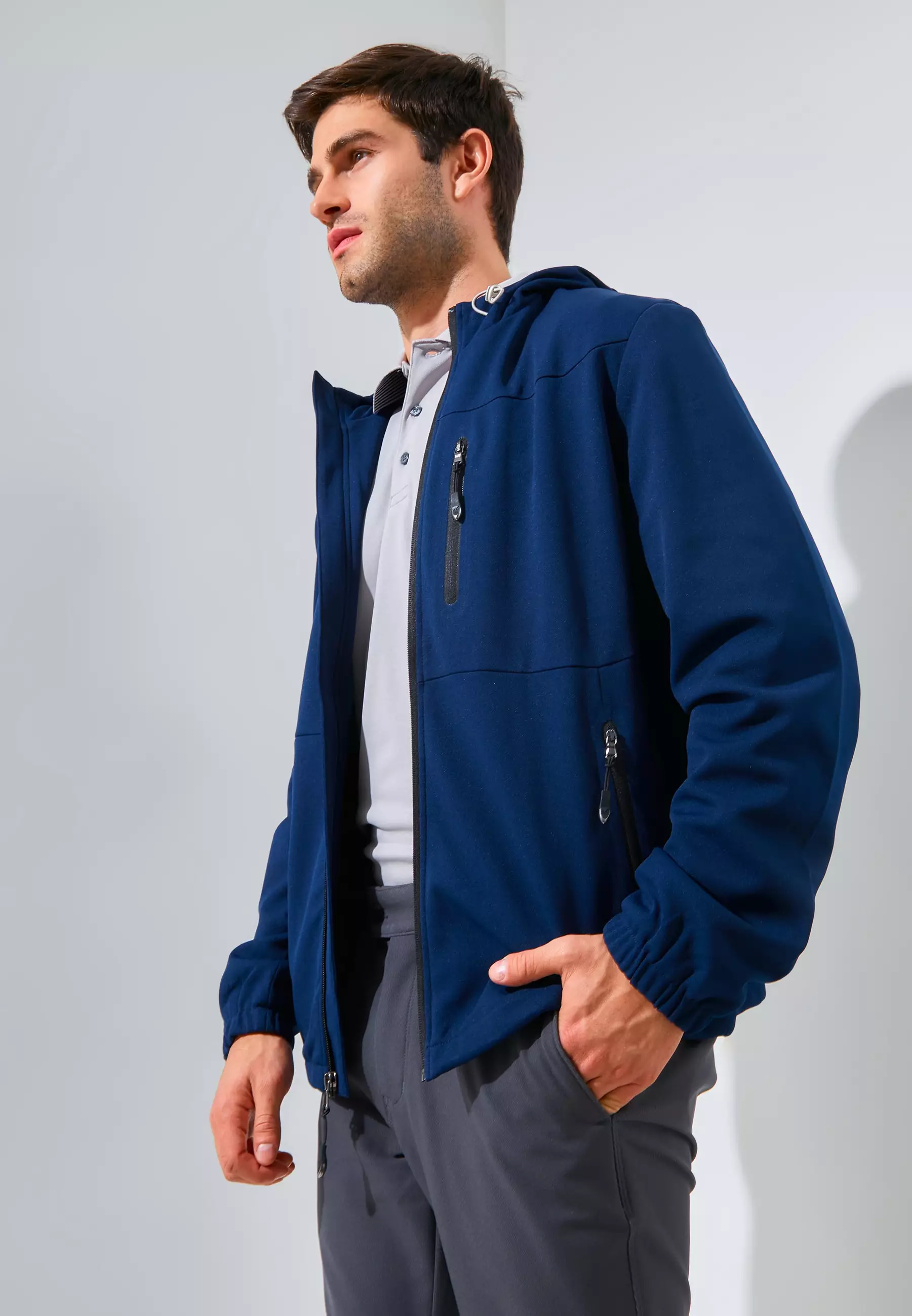 Jack Nicklaus Armour Premium Jacket Pria Regular Fit Classic Navy