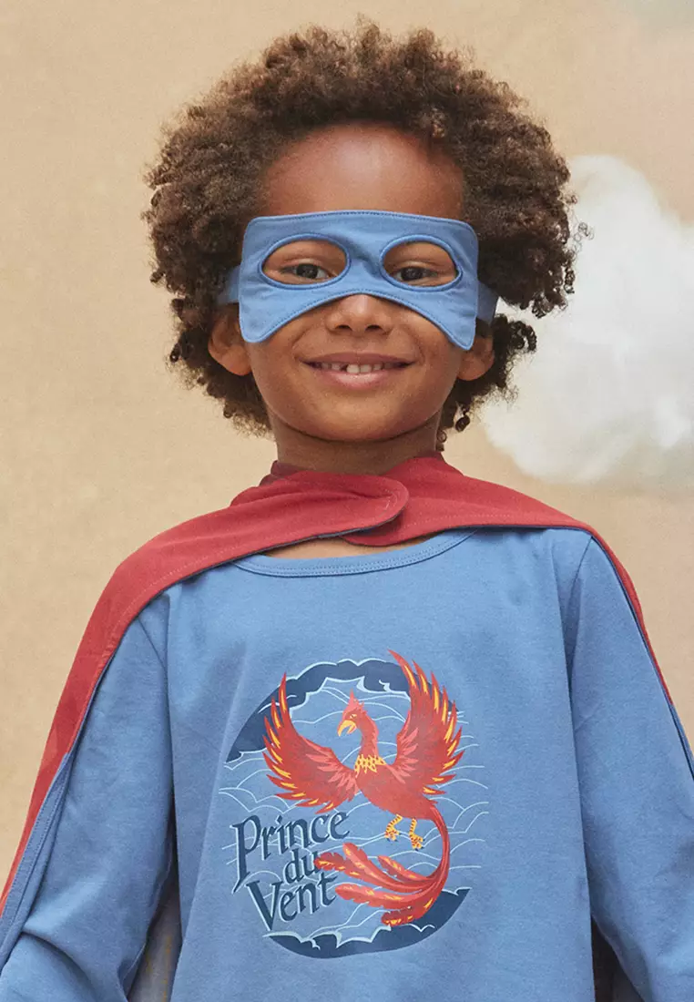 Pyjamas Set with mask and Phoenix printed Cape