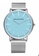 EGLANTINE blue and silver EGLANTINE® Oslo Silver Alloy Quartz Watches, Large model (40mm), Trendy Turquoise Color Dial, Milanese Steel mesh Bracelet 52E4EAC35759A4GS_1