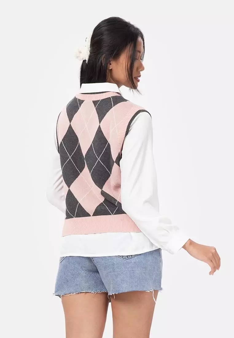 Grace Vest Knit in Pink