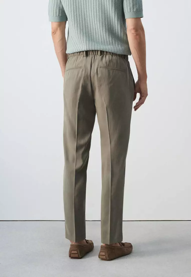 Regular-Fit Pleated Trousers