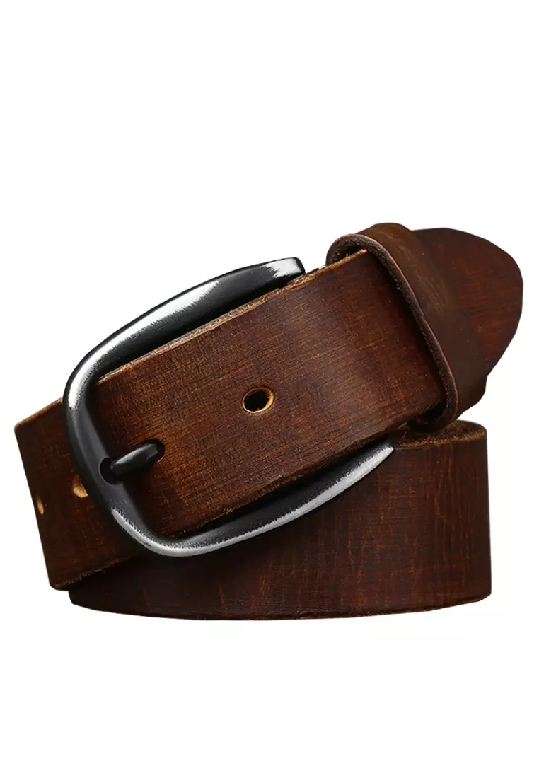 Buy XAFITI Men's Pin Buckle Tree Grain Leather Belt 2025 Online