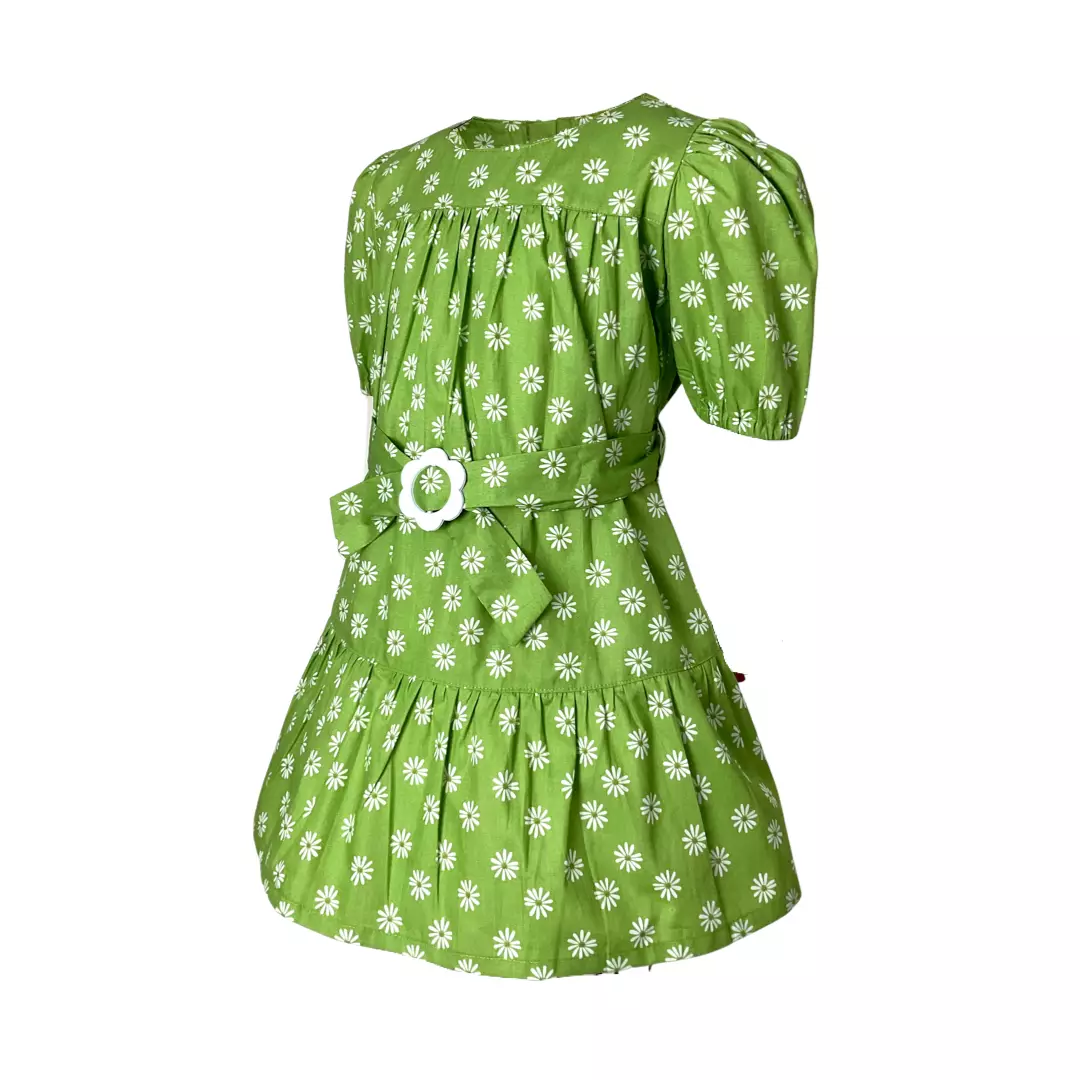 Pingu Dress Anak Perempuan Polkadot Pendek Hijau 90502028