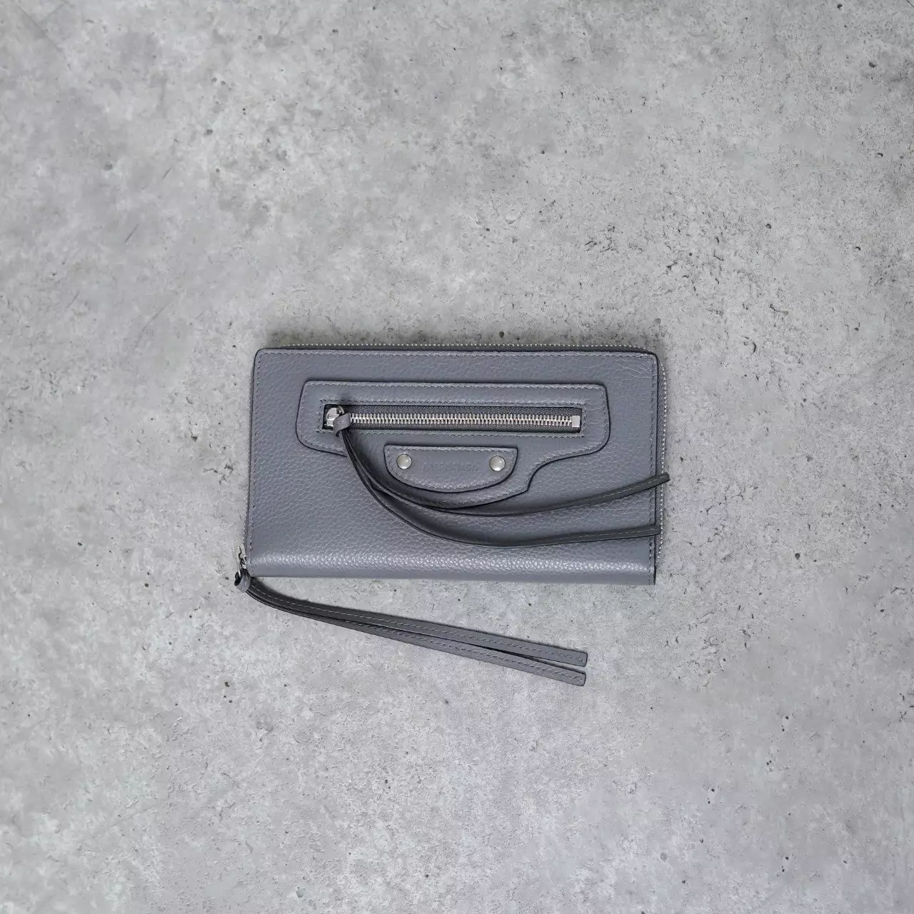 Dompet BALENCIAGA NEO CLASSIC GREY ZIP LONG WALLET 100% ORIGINAL