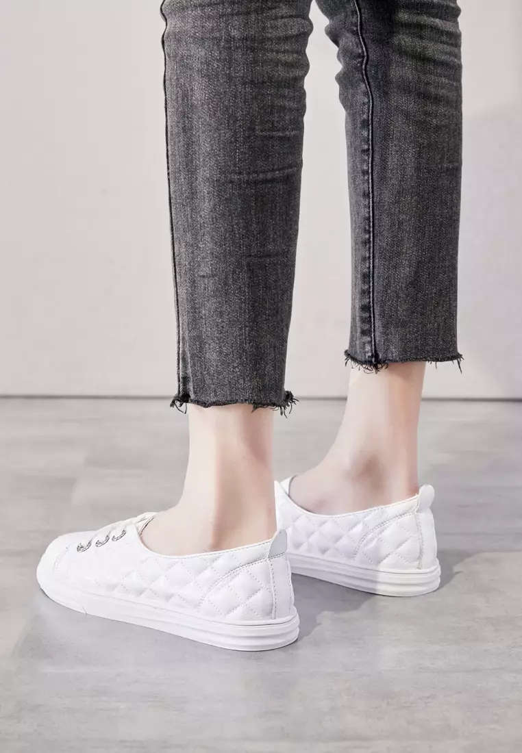 Embossed Lamb Leather Sneakers RX2128