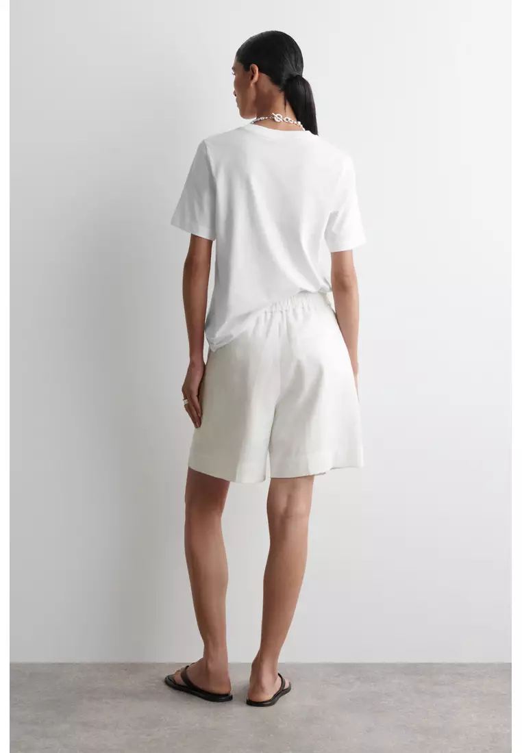 Tailored Elasticated Linen Shorts