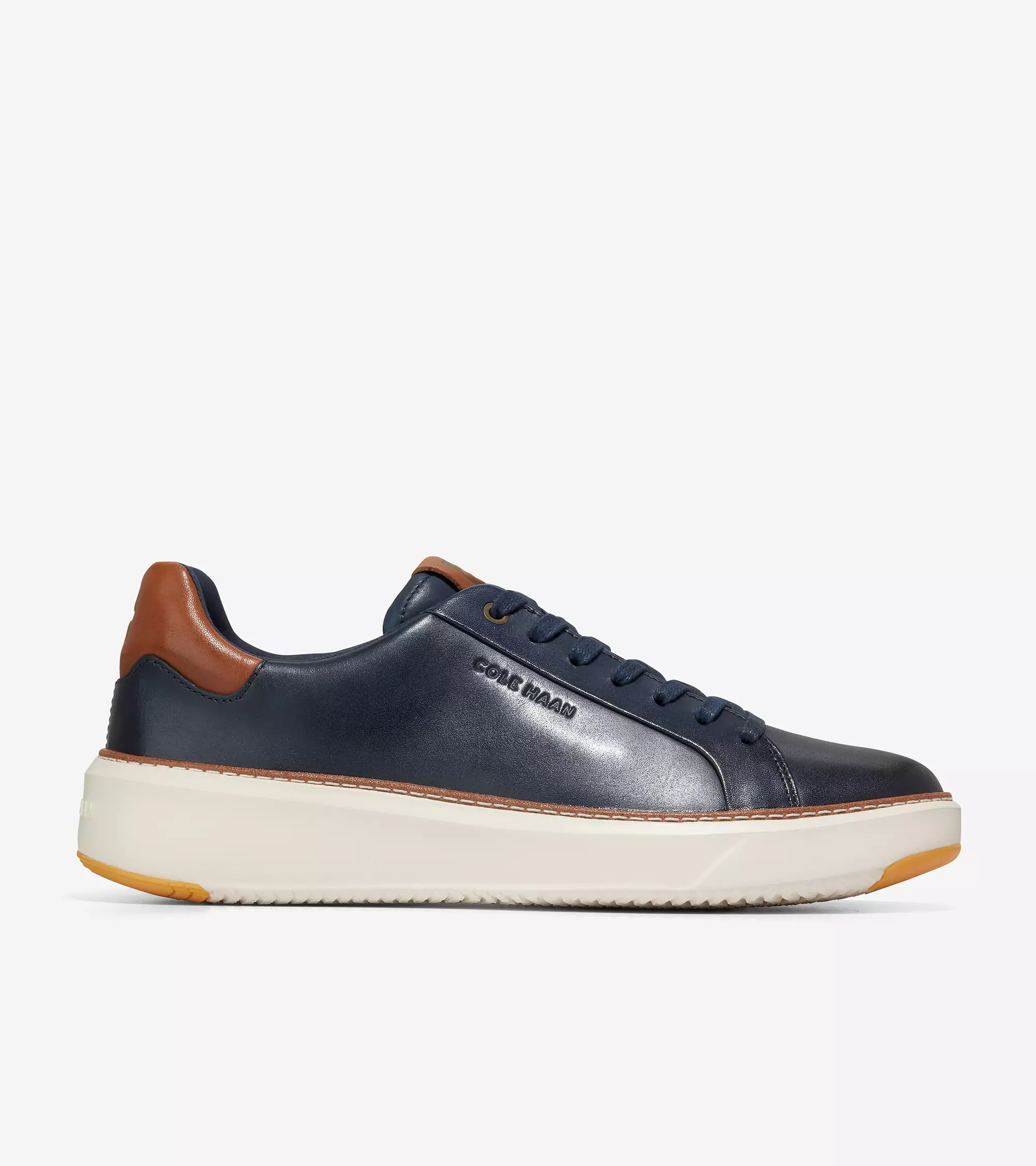 Cole Haan Man Gp Topspin Sneaker:Nvy Blzr Lthr/Ivry - Sepatu Pria (Biru)