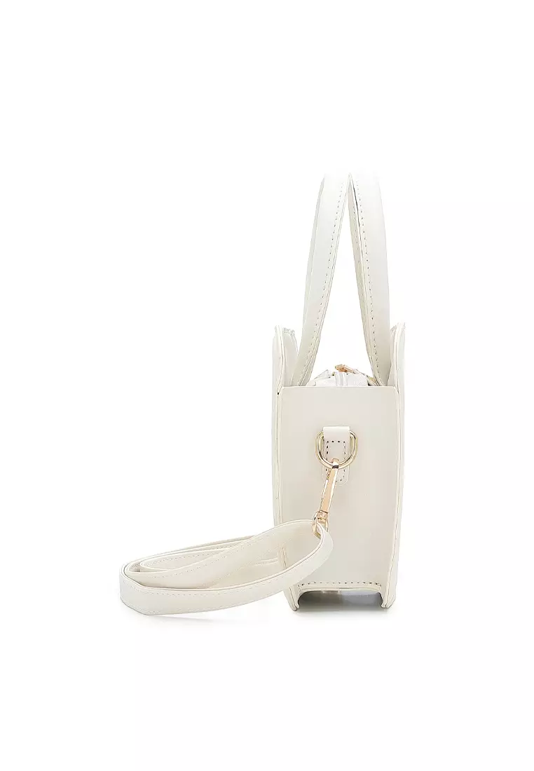 Women's Top Handle Bag / Sling Bag / Crossbody Bag - White