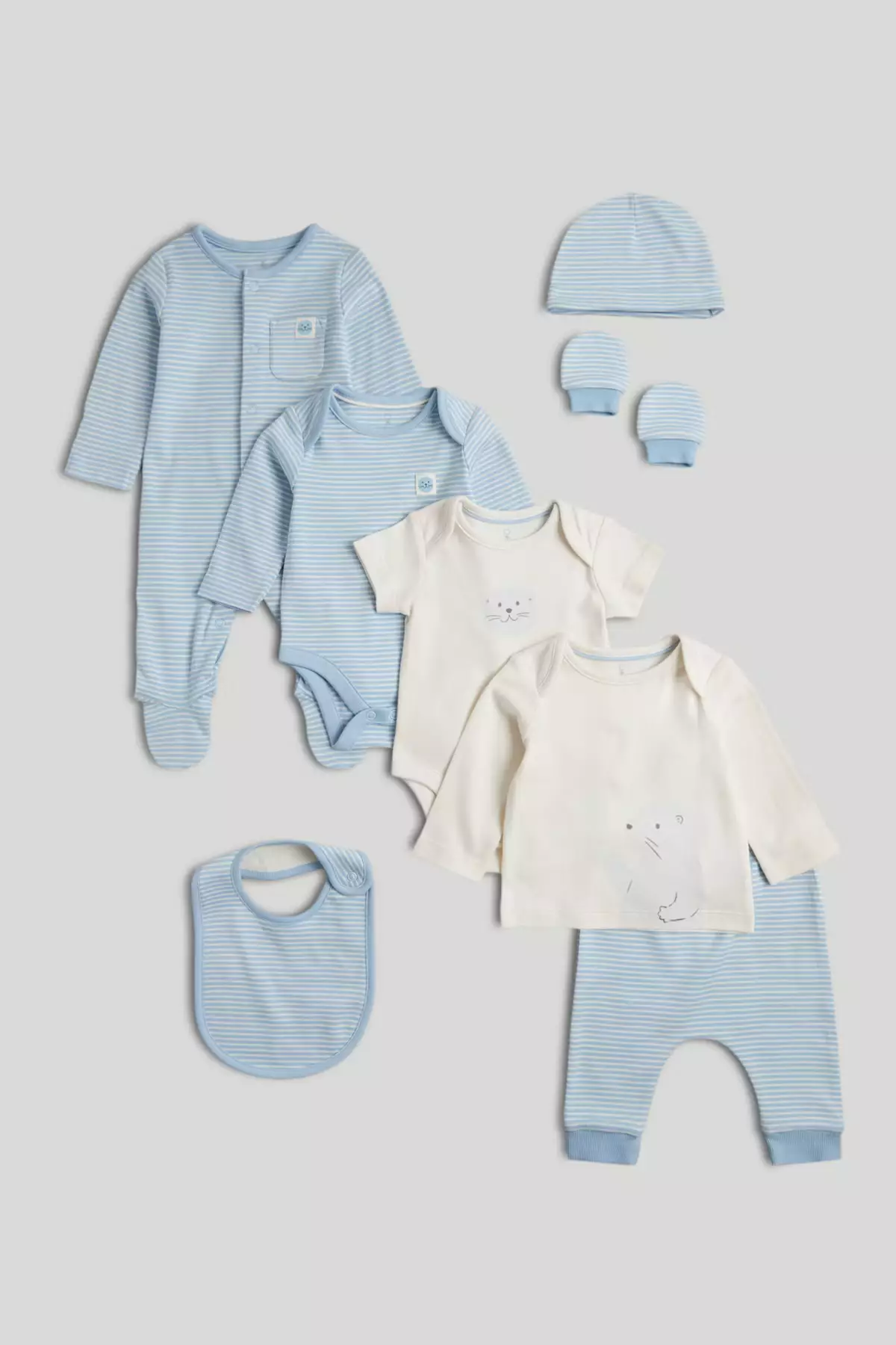 Mothercare My First 8-Piece Outfit Gift Set - Set Baju Bayi Laki-laki (Multi)