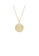 Glamorousky white 925 Sterling Silver Plated Gold Fashion Simple Twelve Constellation Aries Geometric Round Pendant with Cubic Zirconia and Necklace A7D46ACEFAAF58GS_1