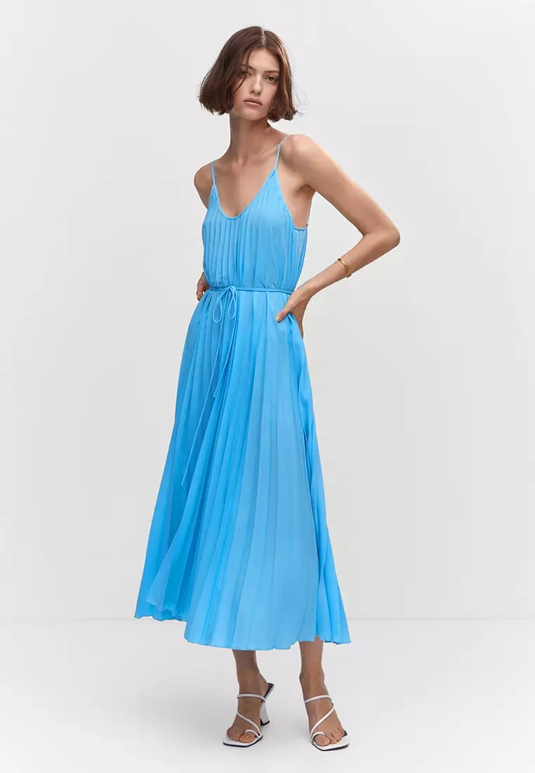 Mango pleated hotsell midi dress