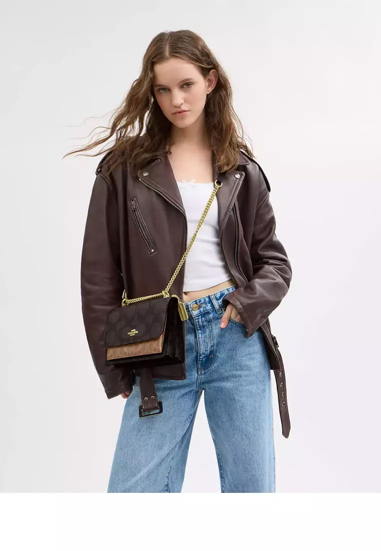 Klare Crossbody Bag In Blocked Signature Canvas