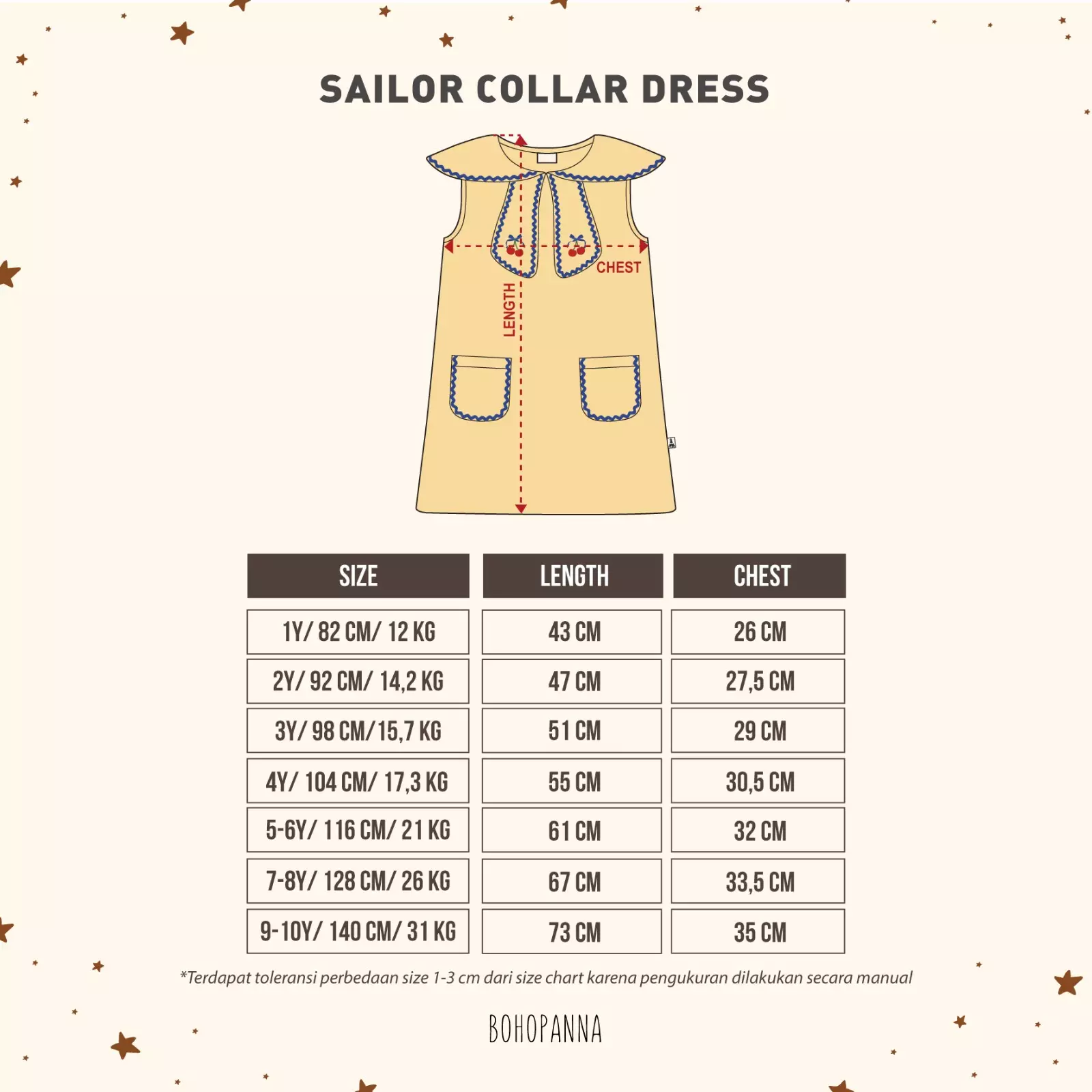 BOHOPANNA - SAILOR DRESS - DRESS ANAK