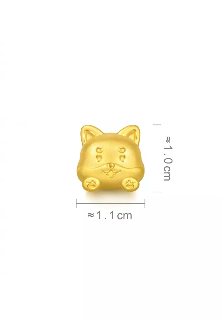 999 Gold Dog Charm for Women & Men 95969C  [Bracelet not included]