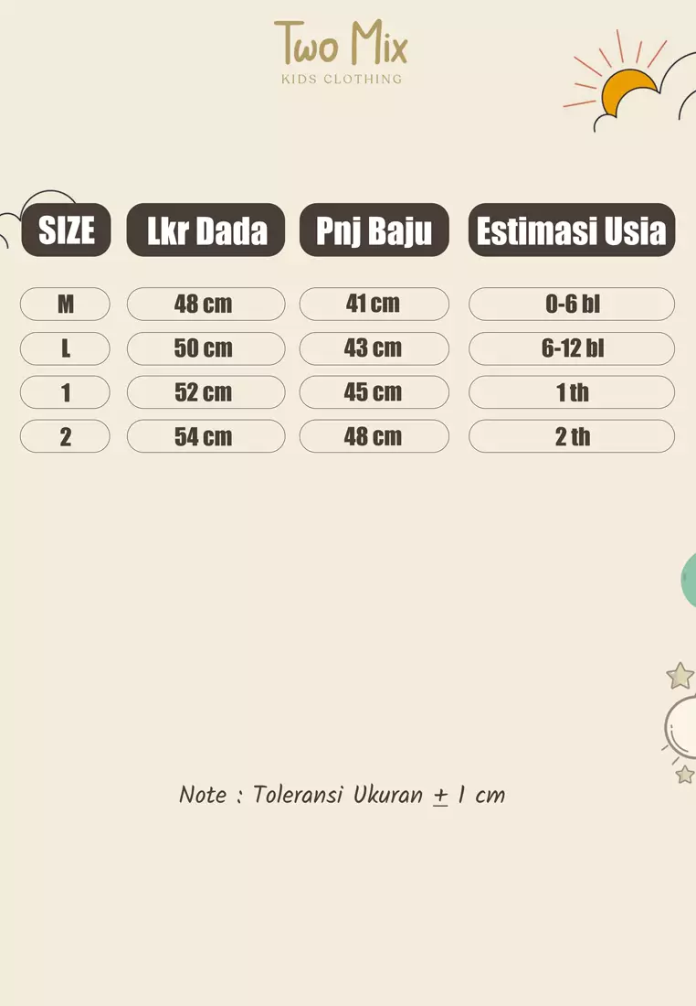 Two Mix Jumper Bayi Unisex Kaos Katun Print Jerapah - Hansop Baju Bayi Lucu 0-2 Tahun 4304