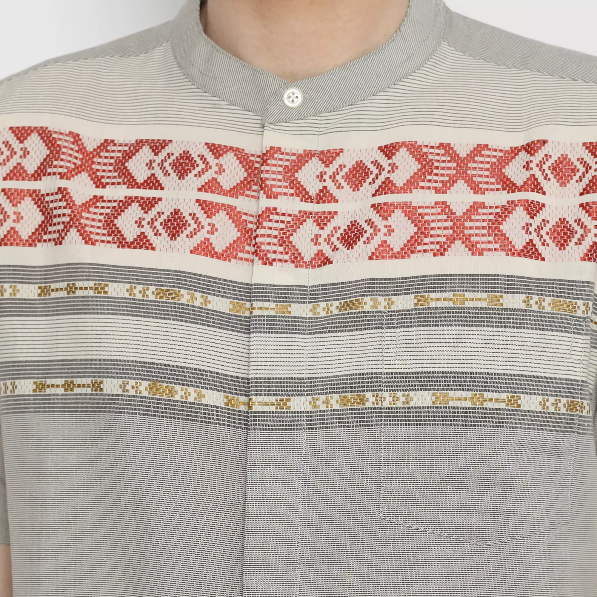 Platini Kemeja Koko Pria Lengan Pendek Katun Abu 931140