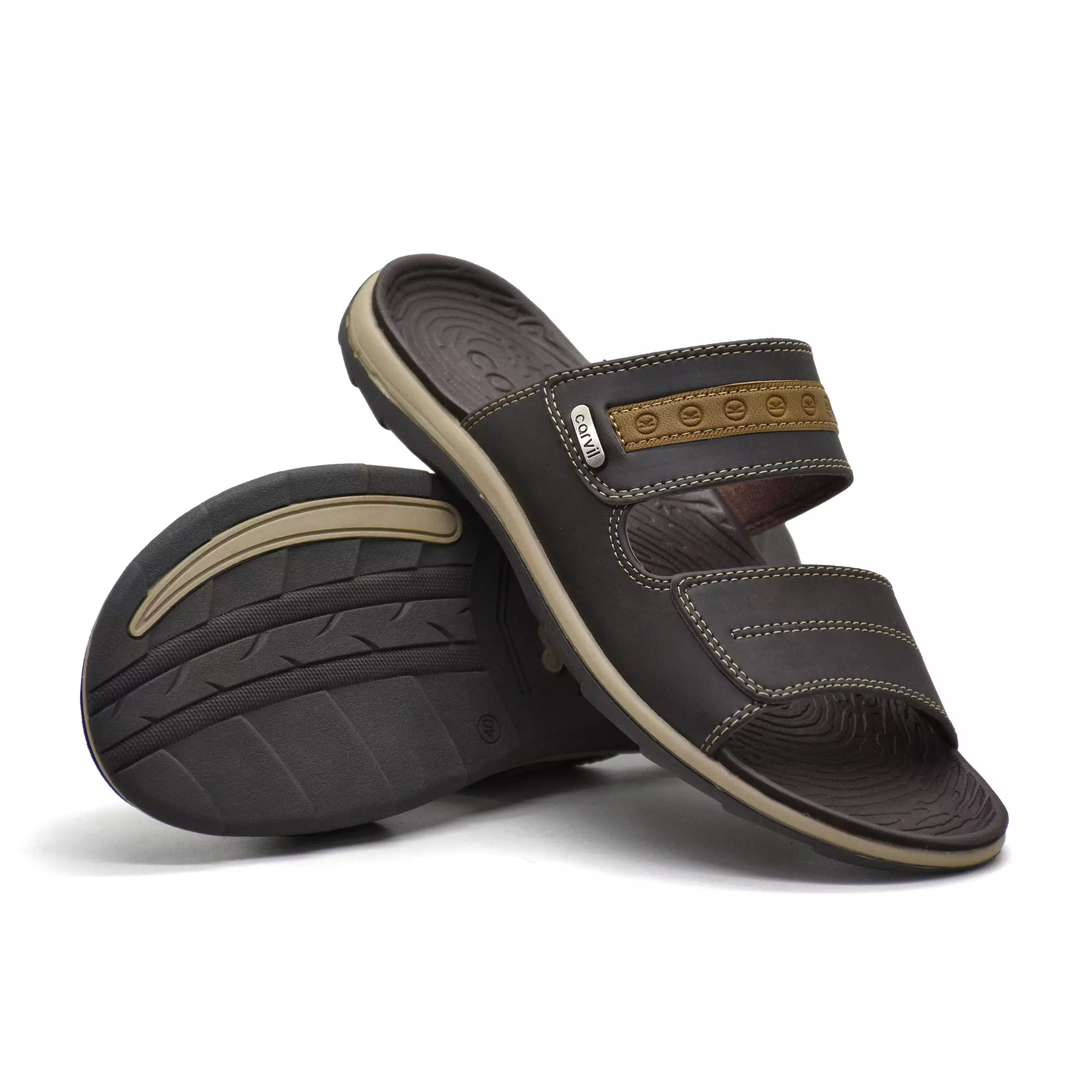 Carvil Sandal Pria Bologna-02 M Dark Brown