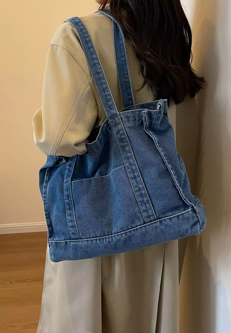 牛仔布休閒日系單肩包