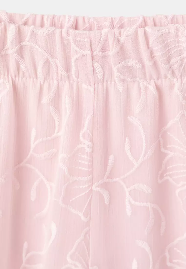 Embroidered Fluid Trousers